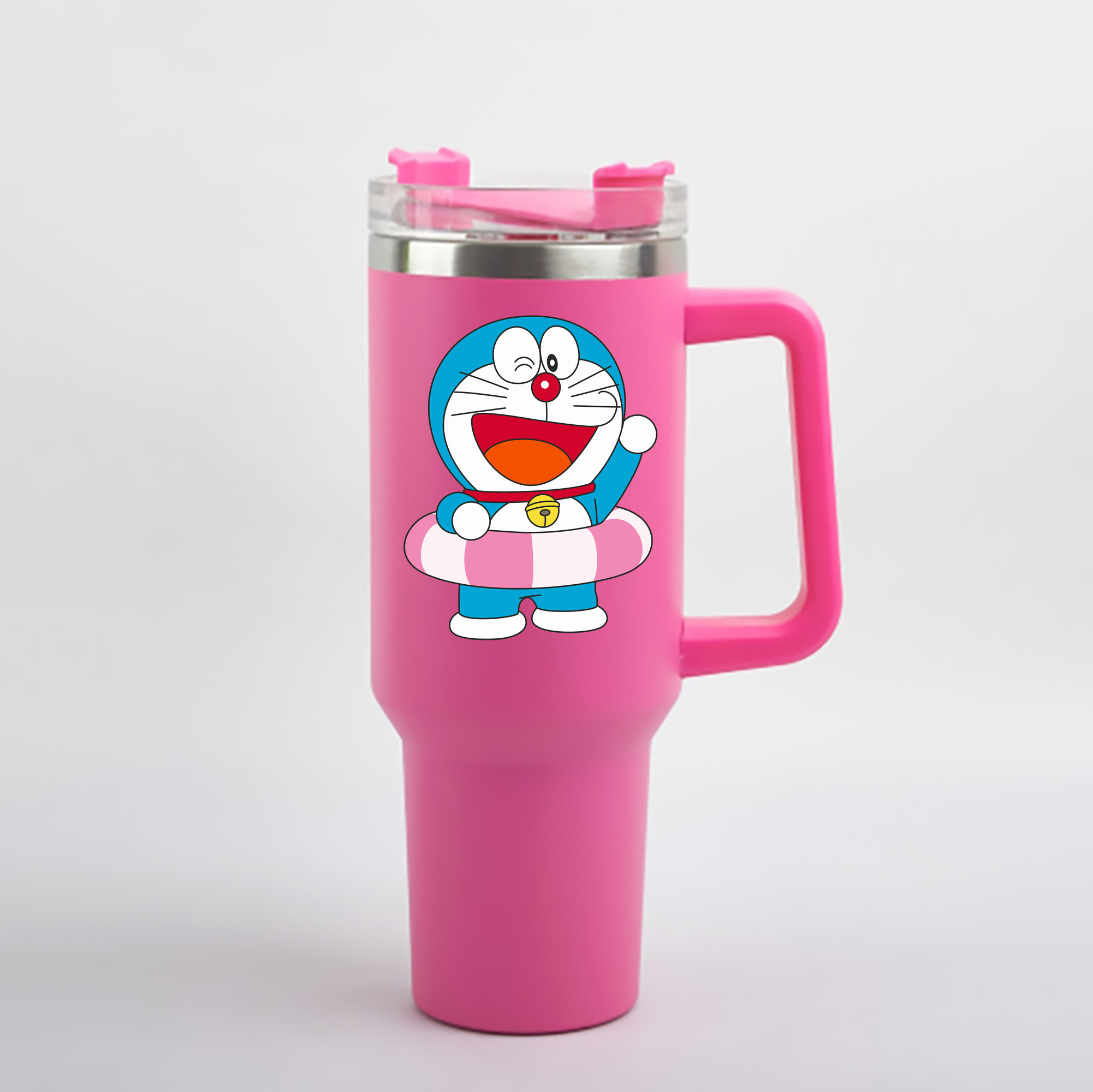 （画像用） ドラえもん Doraemon 1200mL車用タンブラー - クリスタルステッカー（プラスチックストロー付き）